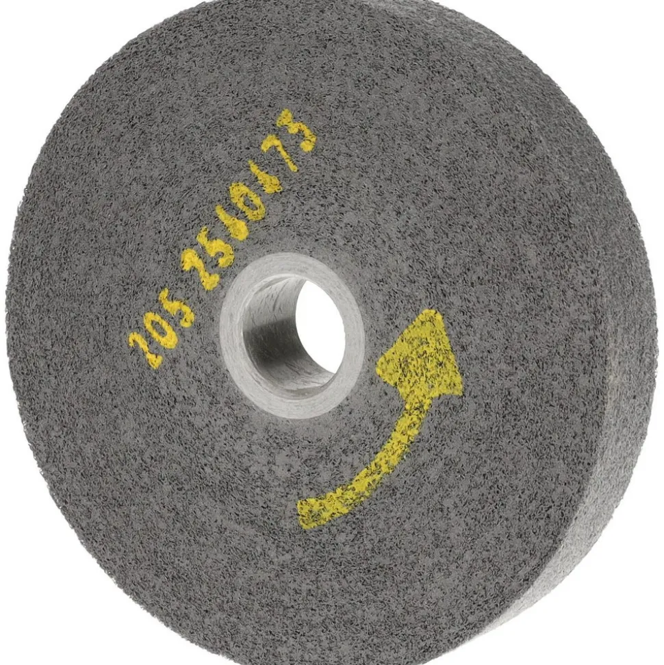 Deburring Wheel: 6" Dia, 1" Face Width, 1" Hole, 9 Density, Silicon Carbide