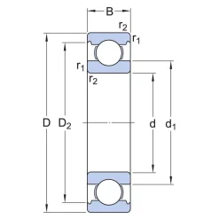 Deep Groove Ball Bearing: 52 mm OD, Double Seal
