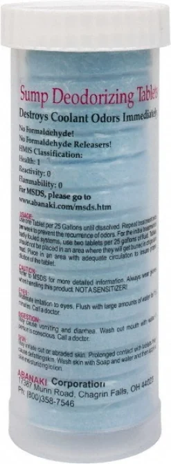 Deodorizing Tablet Coolant Additive: 16 oz Tube