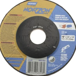 Depressed-Center Wheel: Type 27, 4-1/2" Dia, 1/4" Thick, 7/8" Hole, Ceramic Alumina