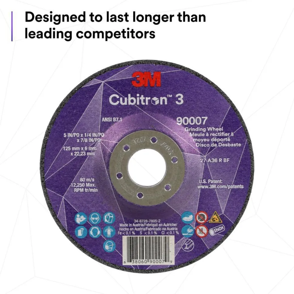 Depressed-Center Wheel: Type 27, 4-1/2" Dia, 1/4" Thick, 5/8-11 Hole, Precision Shaped Ceramic