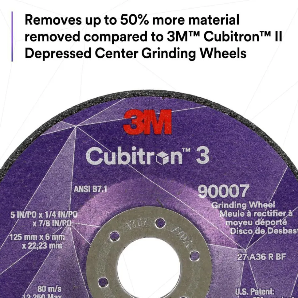 Depressed-Center Wheel: Type 27, 4-1/2" Dia, 1/4" Thick, 5/8-11 Hole, Precision Shaped Ceramic