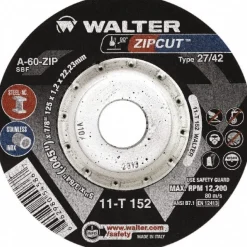 Depressed-Center Wheel: Type 27 & Type 42, 4-1/2" Dia, 3/64" Thick, 7/8" Hole, Aluminum Oxide