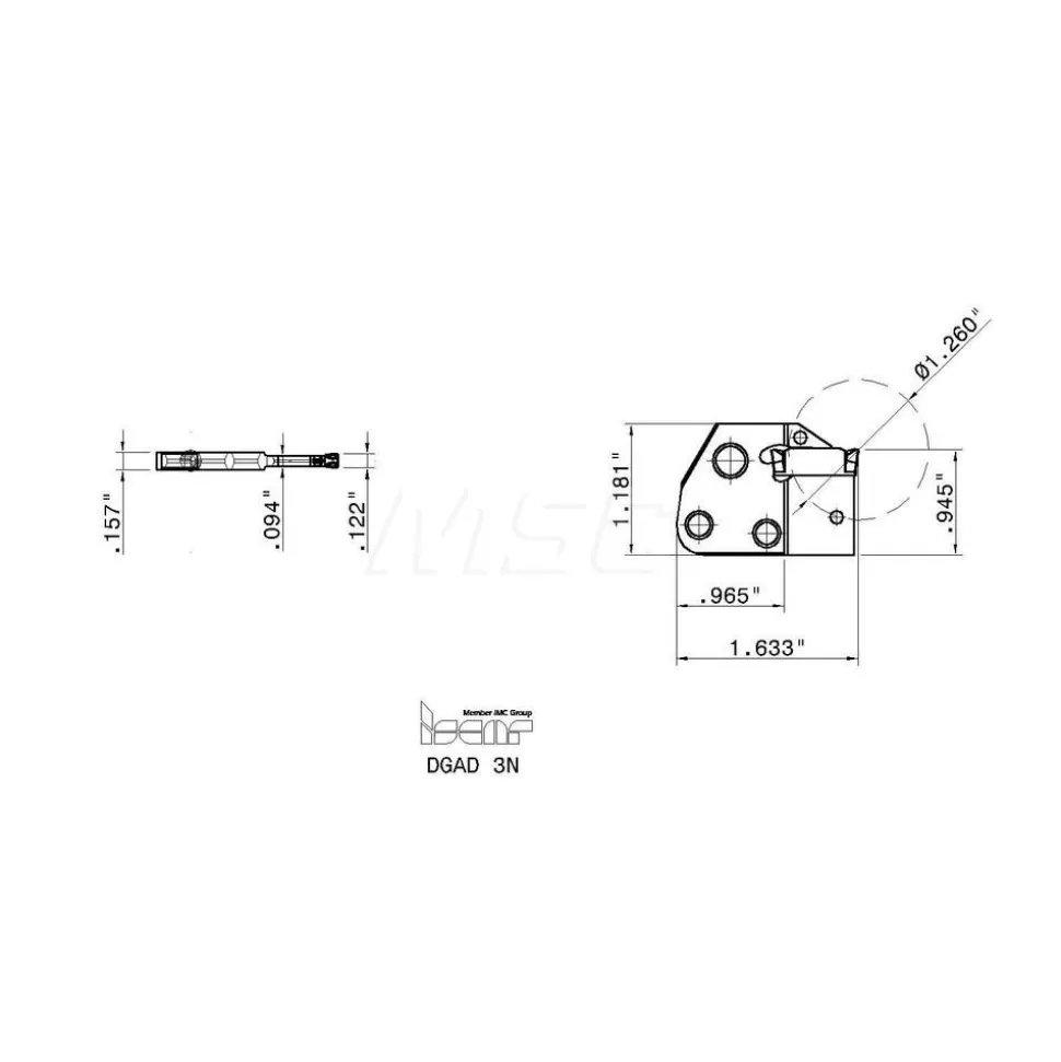 DGAD Double End Neutral Indexable Cutoff Blade