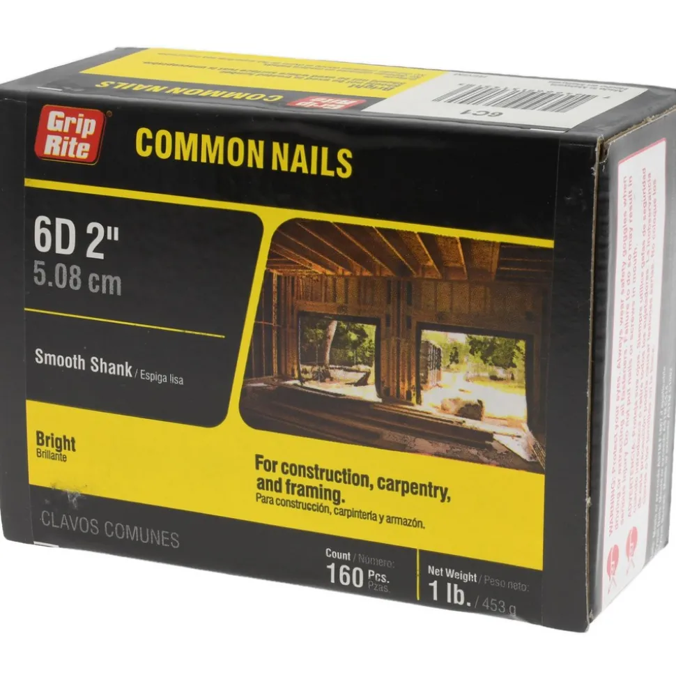 6D, 12 Gauge, 2" OAL Common Nails