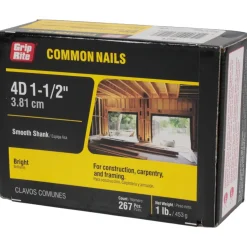 4D, 13 Gauge, 1-1/2" OAL Common Nails
