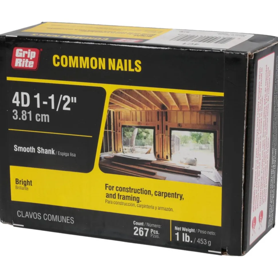 4D, 13 Gauge, 1-1/2" OAL Common Nails