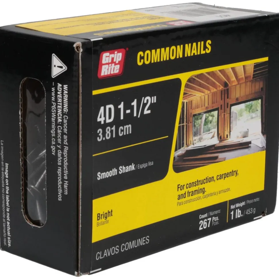 4D, 13 Gauge, 1-1/2" OAL Common Nails