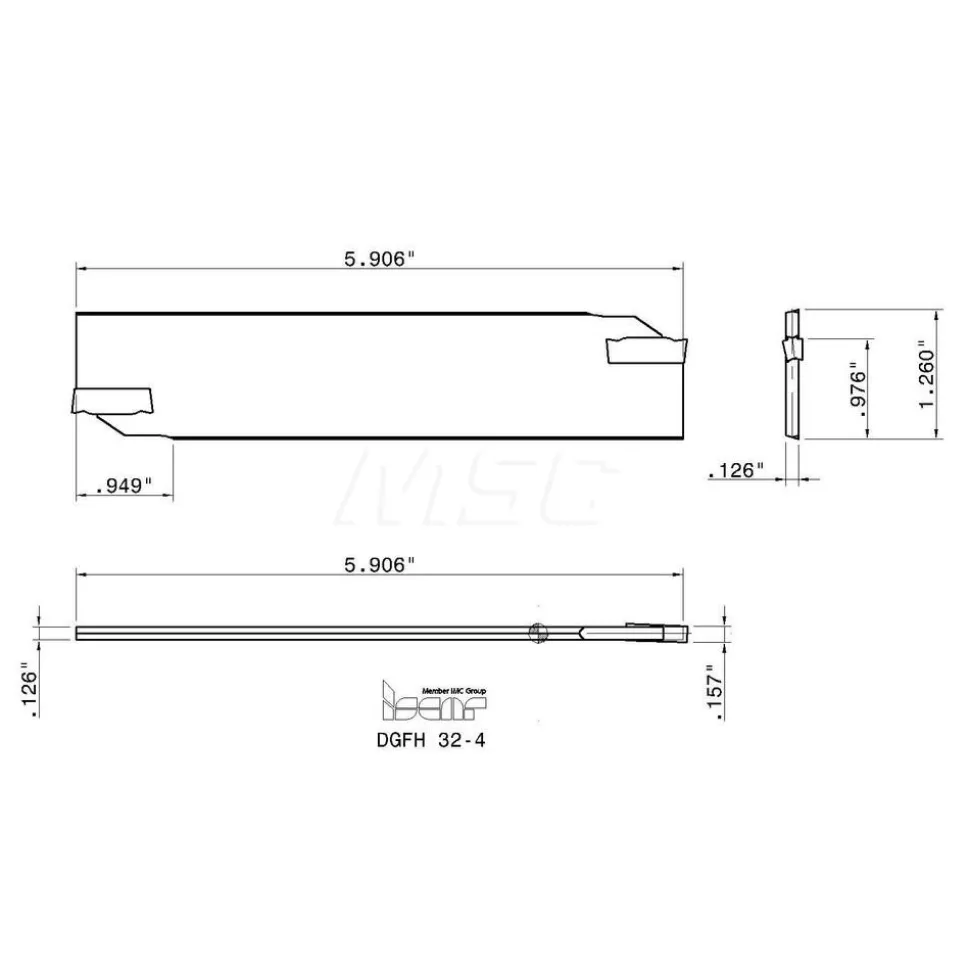 DGFH Double End Neutral Indexable Cutoff Blade