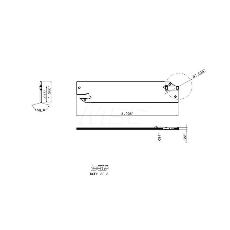 DGFH Double End Neutral Indexable Cutoff Blade