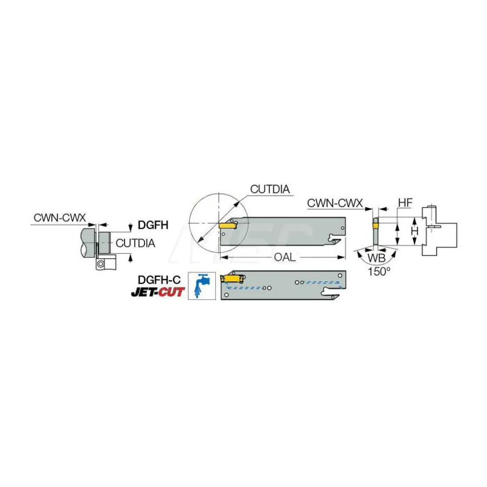 DGFH Double End Neutral Indexable Cutoff Blade