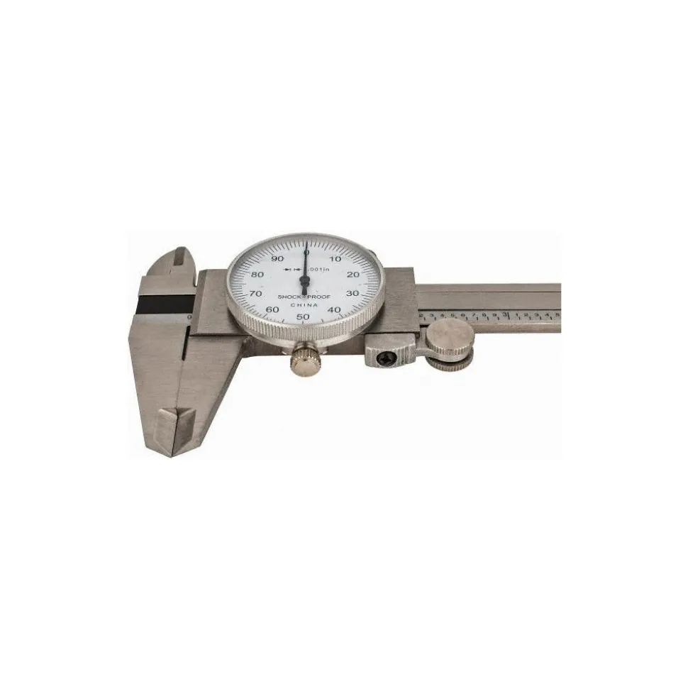 Dial Caliper: 6", 0.001000" Graduation, 0.1000" per Revolution, Steel Jaws