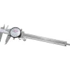 Dial Caliper: 6", 0.001000" Graduation, 0.1000" per Revolution, 0.0010" Accuracy, Calibrated, Stainless Steel Jaws