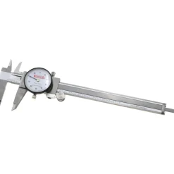 Dial Caliper: 6", 0.001000" Graduation, 0.1000" per Revolution, 0.0010" Accuracy, Calibrated, Stainless Steel Jaws