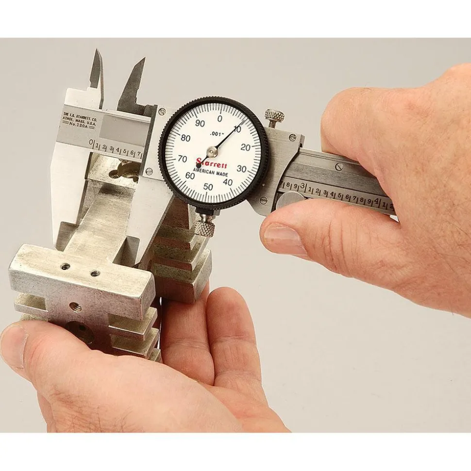 Dial Caliper: 6", 0.001000" Graduation, 0.1000" per Revolution, 0.0010" Accuracy, Stainless Steel Jaws