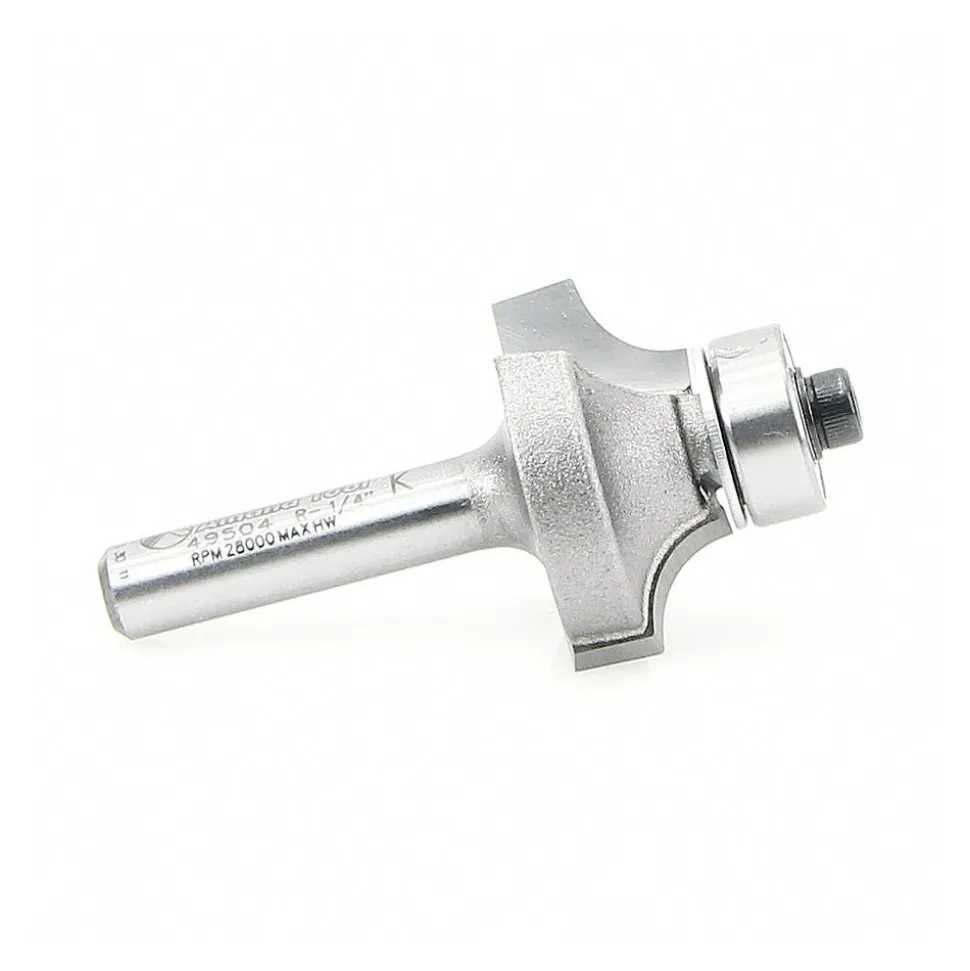 1" Dia, 1/2" LOC, 2 Flute Carbide-Tipped Edge Profile Round-Over Router Bit