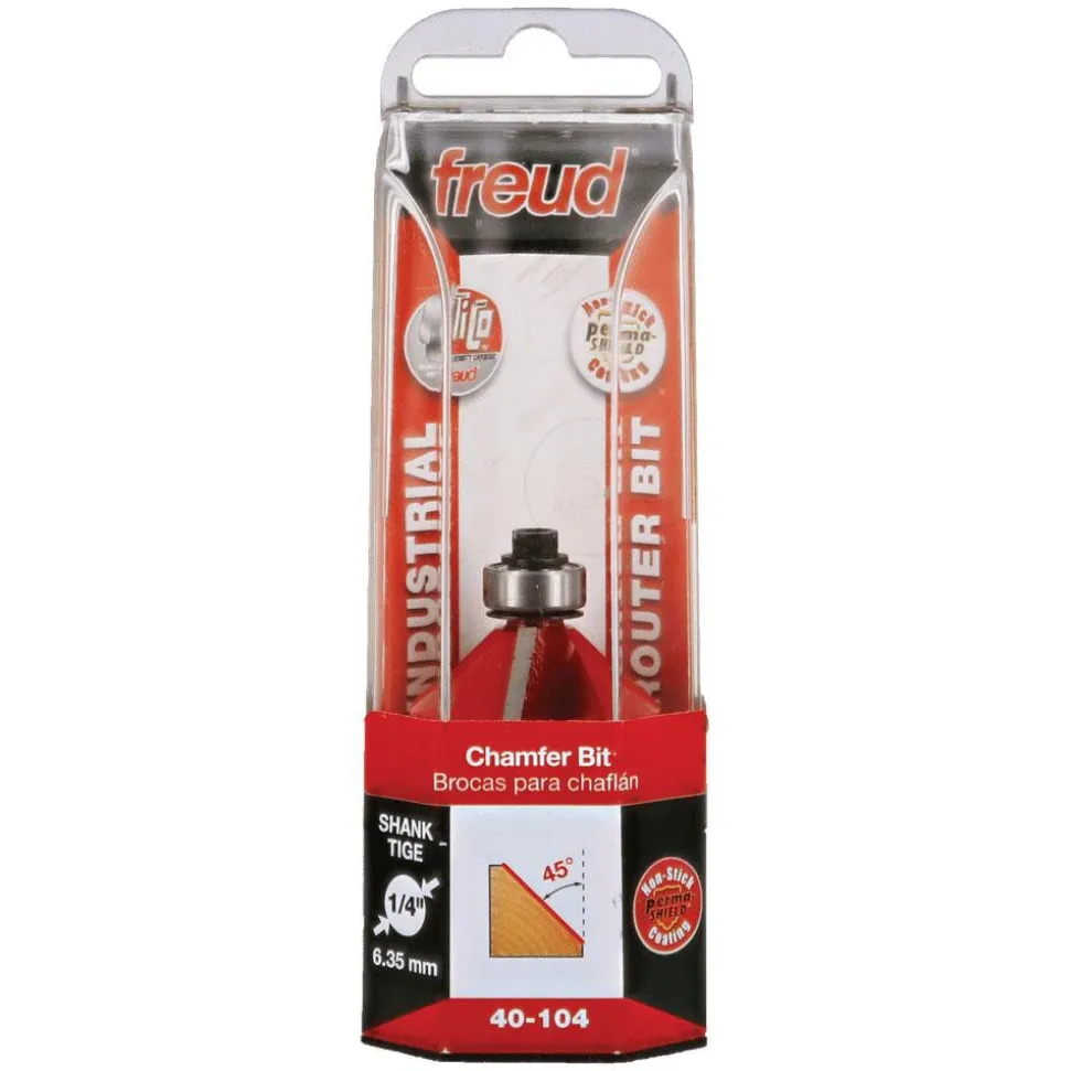 1-11/32" Dia, 1/2" LOC, 2 Flute Carbide-Tipped Edge Profile Chamfer Router Bit