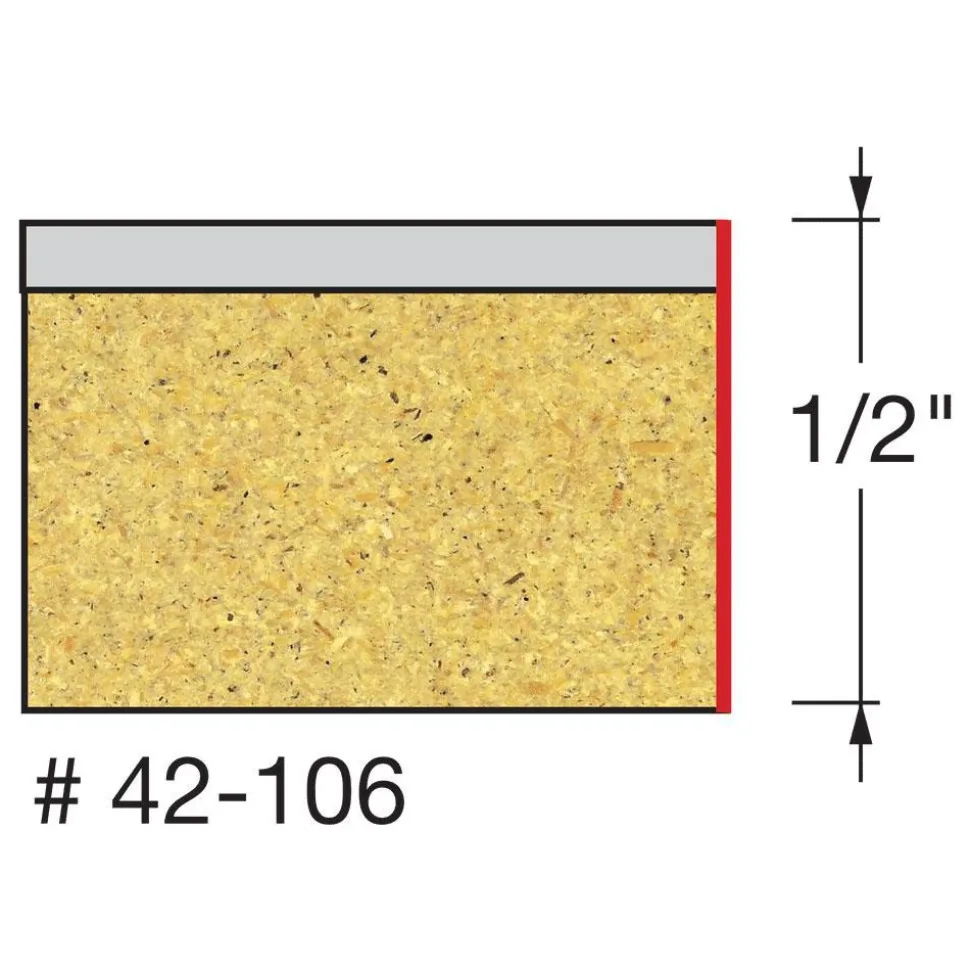 1/2" Dia, 1/2" LOC, 8 Flute Carbide-Tipped Edge Profile Flush Trim Router Bit