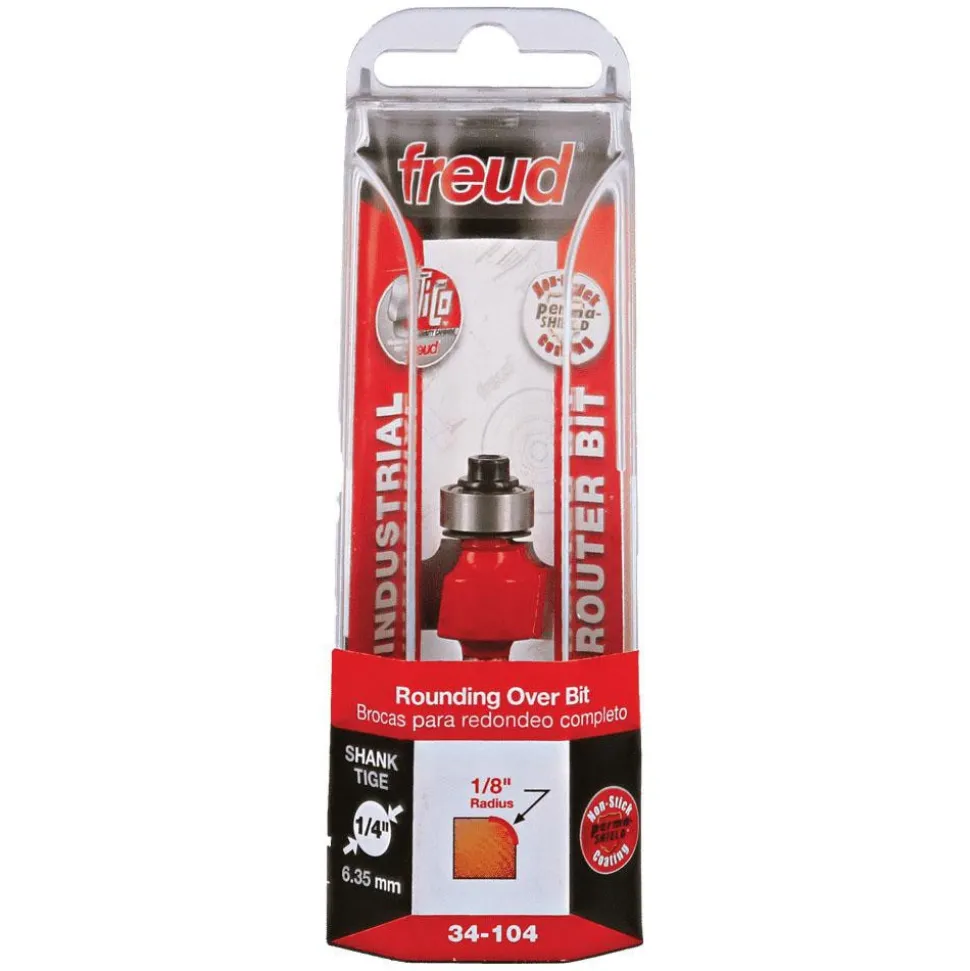 3/4" Dia, 1/2" LOC, 0 Flute Carbide-Tipped Edge Profile Round-Over Router Bit