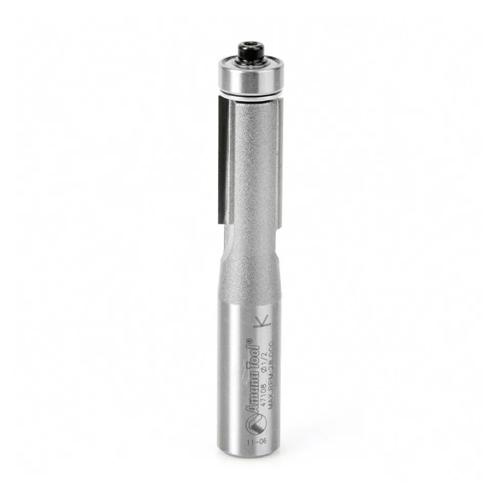 1/2" Dia, 1" LOC, 2 Flute Carbide-Tipped Edge Profile Flush Trim Router Bit