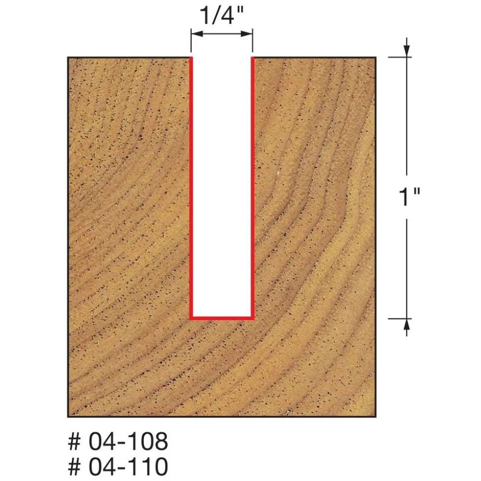 1/4" Dia, 1" LOC, 2 Flute Double Edge Router Bit