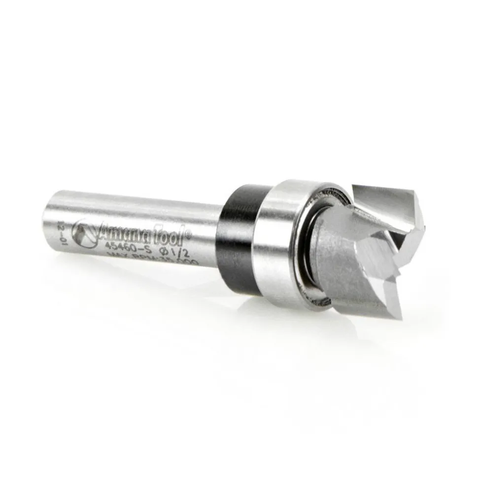 1/2" Dia, 1/4" LOC, 2 Flute Solid Carbide Edge Profile Pattern-Cutting Router Bit