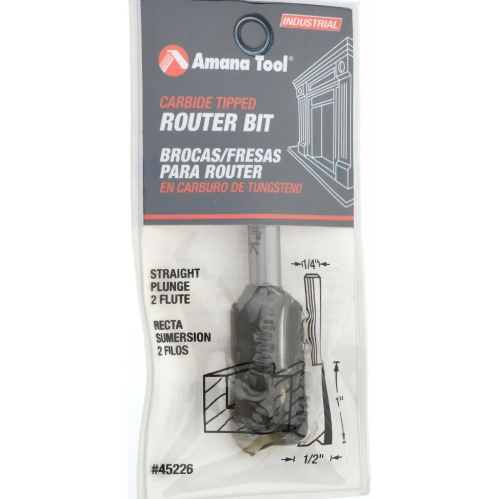 1/2" Dia, 1" LOC, 2 Flute Straight Router Bit