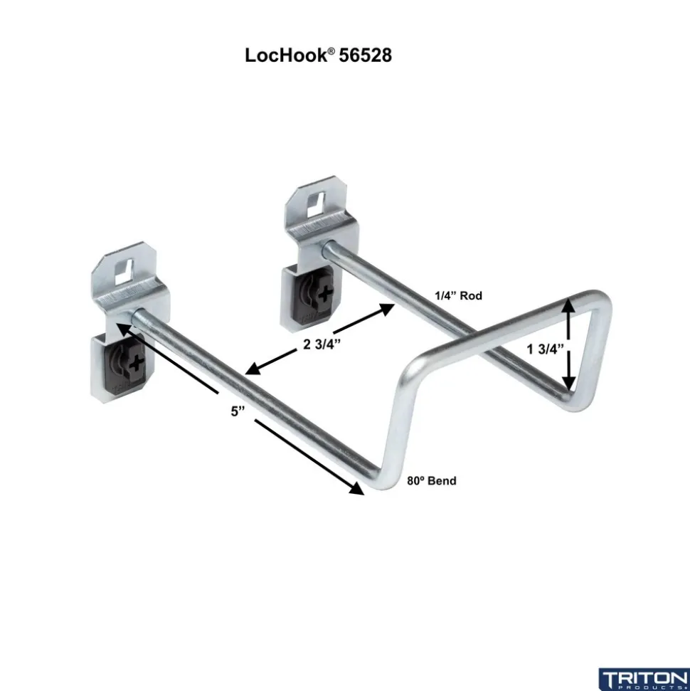 1/4" Dia, 5" Long Double Closed End Loop Pegboard Hook
