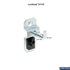 3/16" Dia, 1" Long Single Angled End Pegboard Hook
