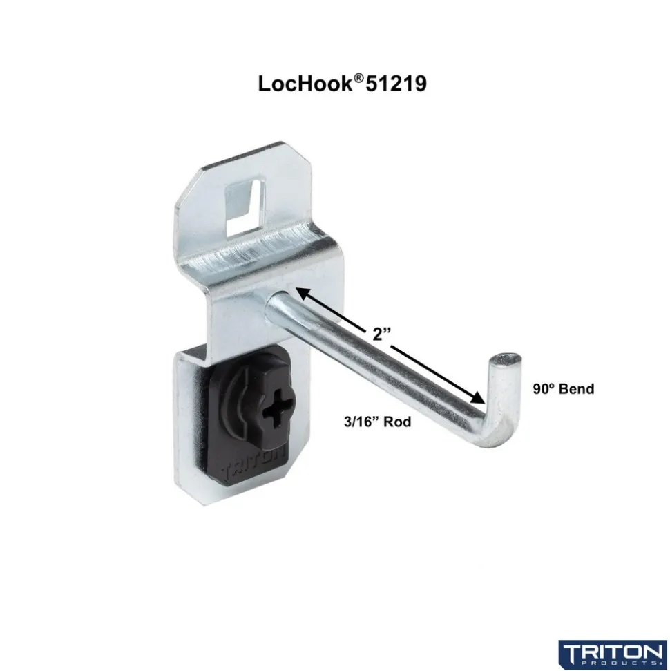 3/16" Dia, 2" Long Single Angled End Pegboard Hook