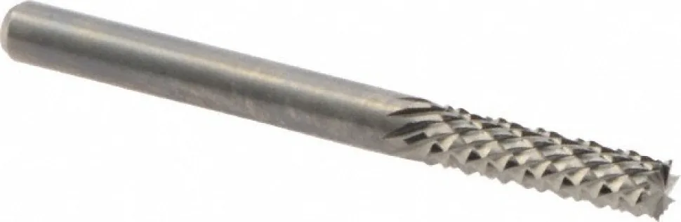 Diamond-Pattern Router Bit: 1/8" Dia, 1/2" LOC, 1/8" Shank Dia, Burr End