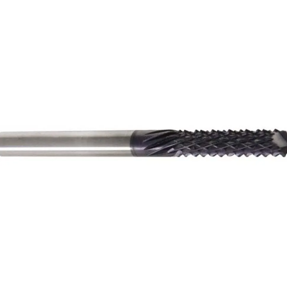 Diamond-Pattern Router Bit: 3/8" Dia, 1" LOC, 3/8" Shank Dia, End Mill End