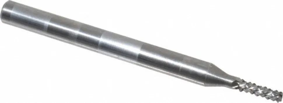 Diamond-Pattern Router Bit: 1/16" Dia, 3/16" LOC, 1/8" Shank Dia, End Mill End