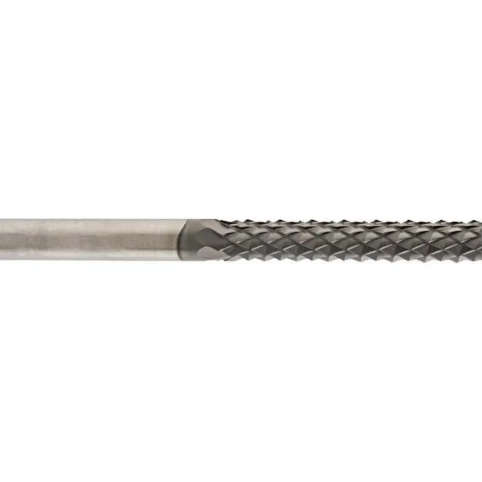 Diamond-Pattern Router Bit: 1/4" Dia, 3/4" LOC, 1/4" Shank Dia, End Mill End