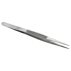 Diamond Tweezer: Stainless Steel, Medium Point Tip, 5-11/16" OAL