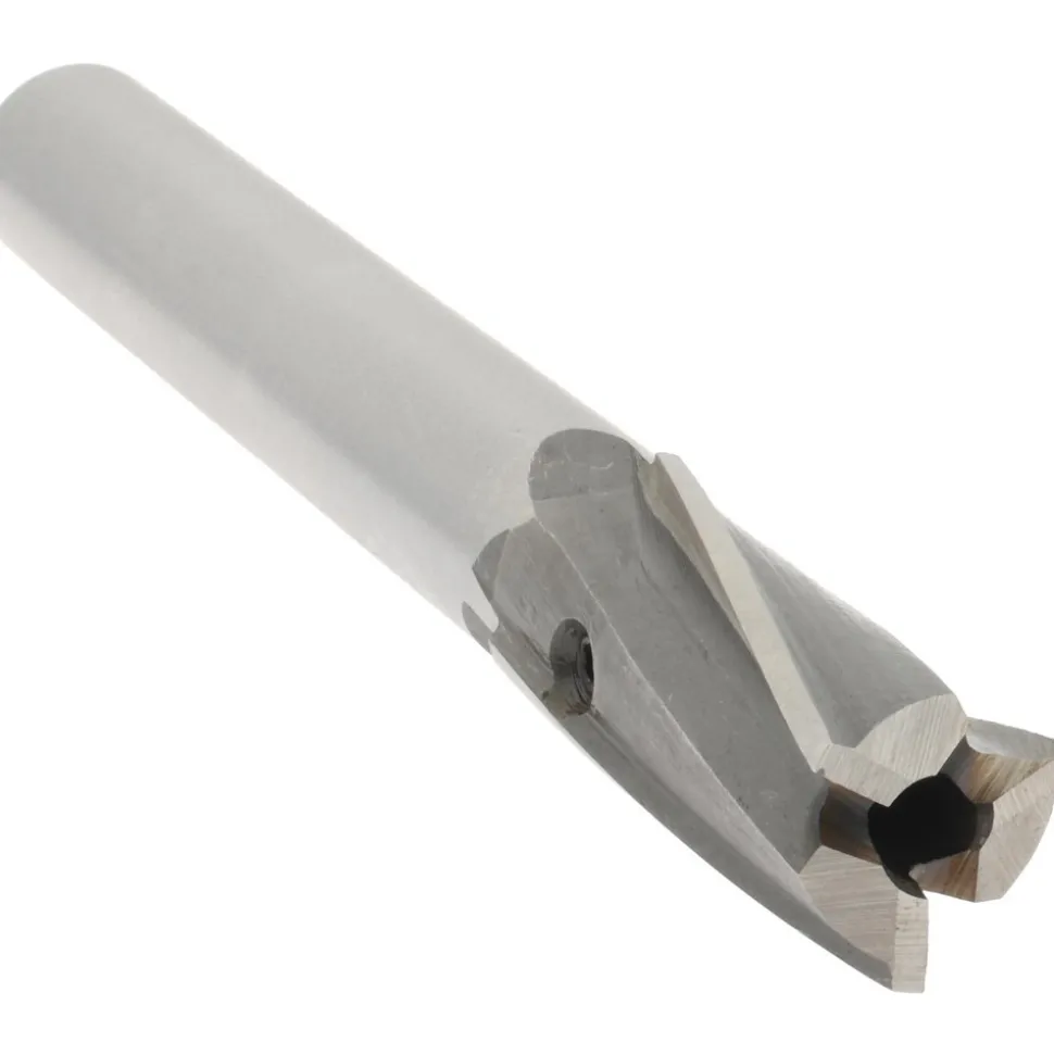 9/16" Dia, 1/2" Shank, Dia, 3 Flutes, Straight Shank, Interchangeable Pilot Counterbore