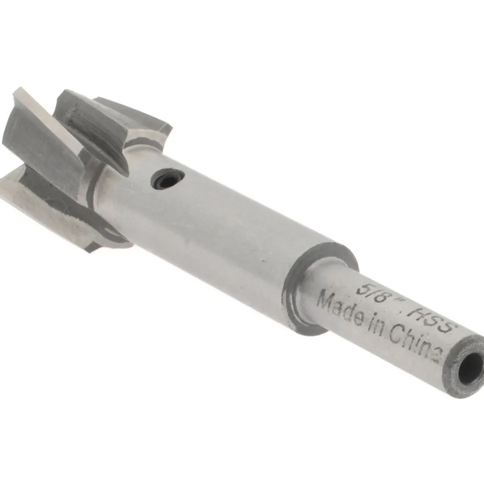 5/8" Dia, 1/4" Shank, Dia, 4 Flutes, Straight Shank, Interchangeable Pilot Counterbore
