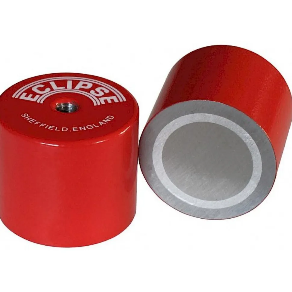 13/16" Dia, 10-32 Thread, 5 Lb Average Pull Force, Mild Steel, Alnico Pot Magnets