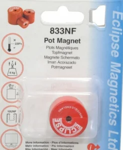 1-1/16" Dia, 10-32 Thread, 9 Lb Average Pull Force, Mild Steel, Alnico Pot Magnets