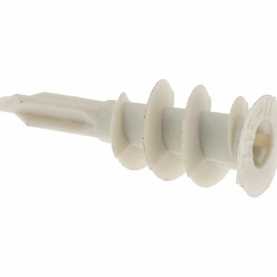 1/2" Dia x 1-5/8" OAL, Nylon Self Drilling Drywall & Hollow Wall Anchor