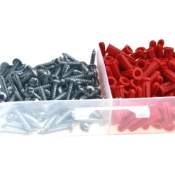 1/4" Dia x 1" OAL, #10 to #12 Screw, Plastic Plug Drywall & Hollow Wall Anchor