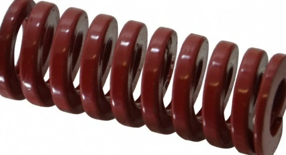 Die Spring: 1" Hole Dia, 1/2" Rod Dia, 2-1/2" Free Length, Red