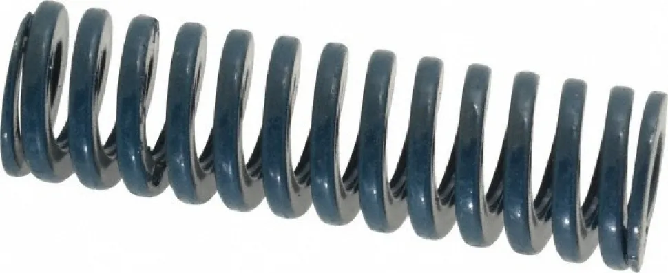 Die Spring: 3/4" Hole Dia, 3/8" Rod Dia, 2-1/2" Free Length, Blue