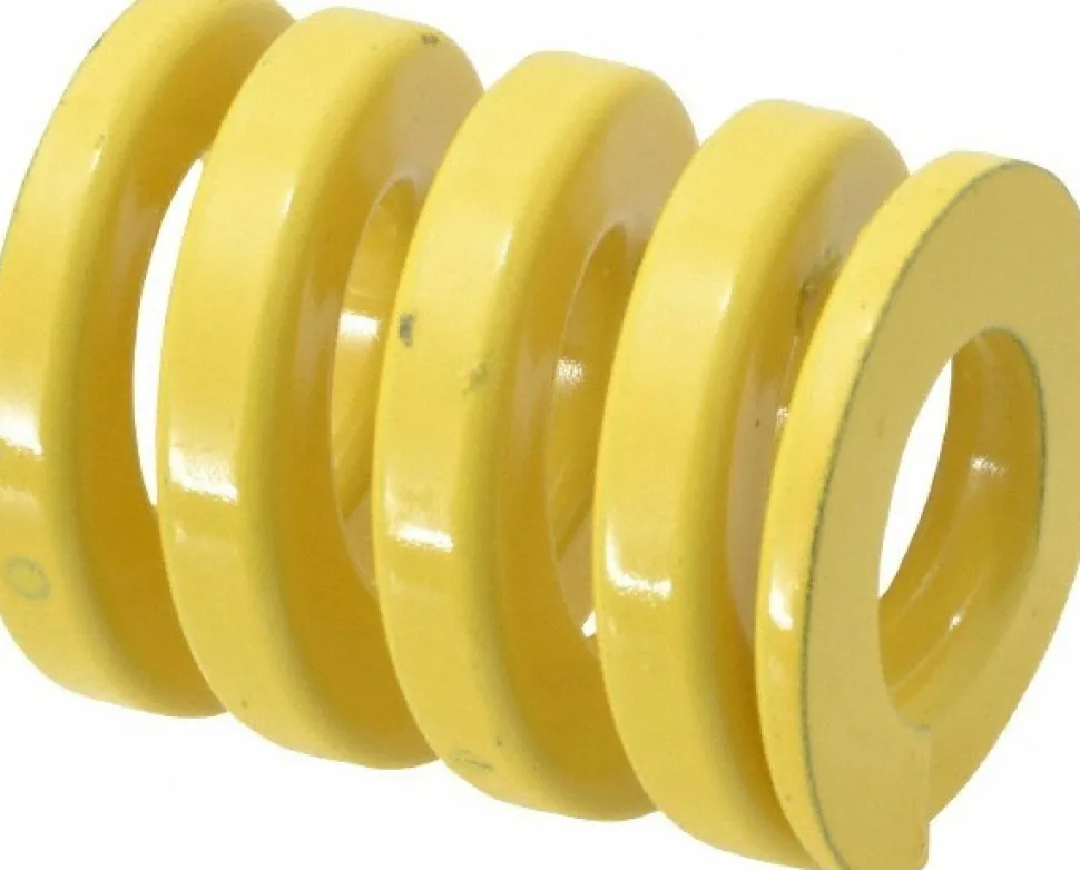 Die Spring: 1-1/4" Hole Dia, 5/8" Rod Dia, 1-1/2" Free Length, Yellow