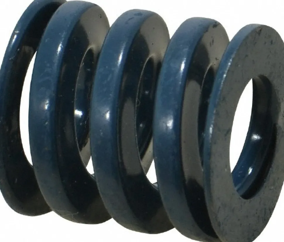 Die Spring: 1" Hole Dia, 1/2" Rod Dia, 1" Free Length, Blue