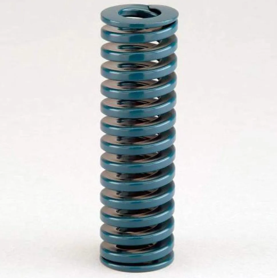 Die Spring: 3/4" Hole Dia, 3/8" Rod Dia, 1-1/4" Free Length, Blue