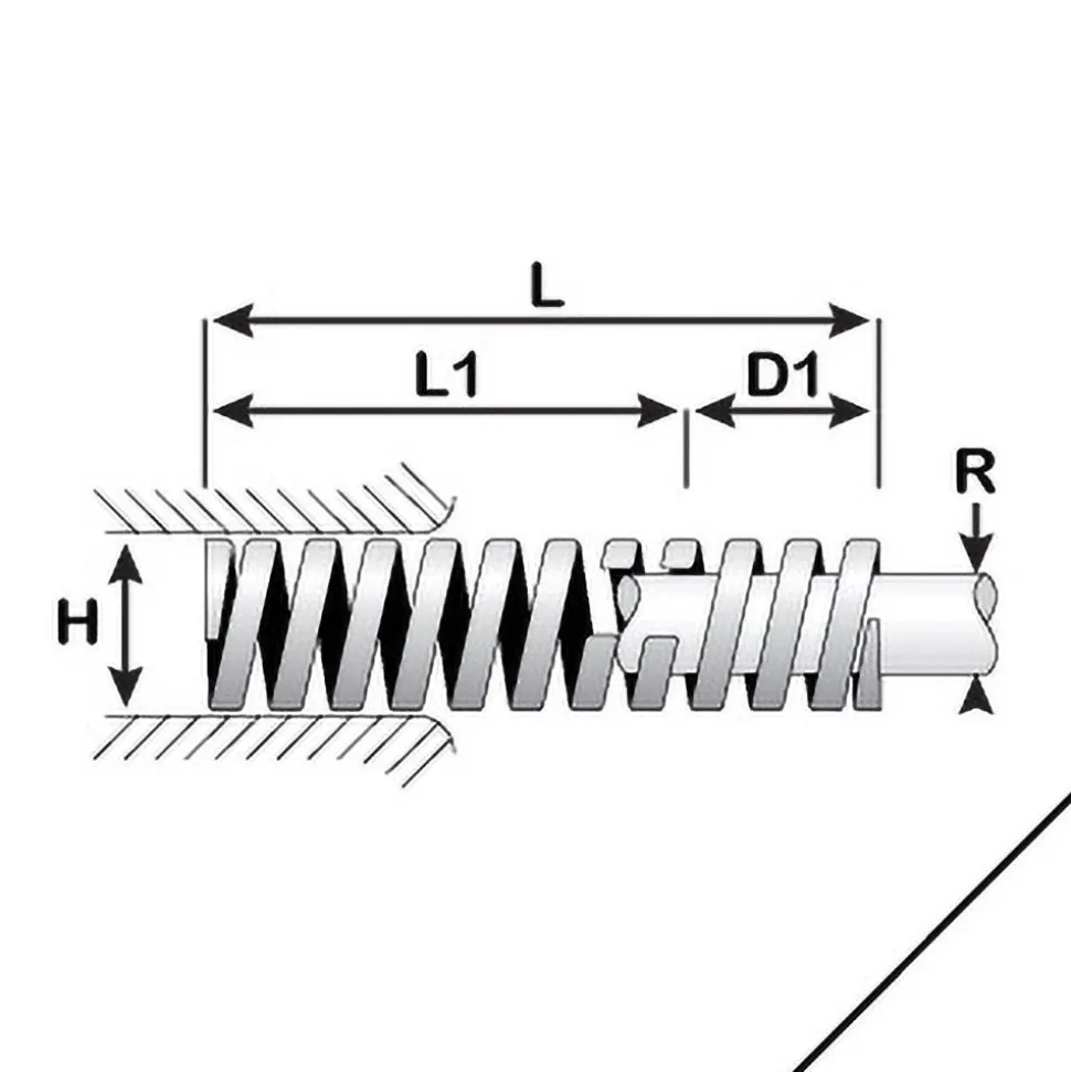 Die Spring: 1-1/4" Hole Dia, 5/8" Rod Dia, 3" Free Length, Blue