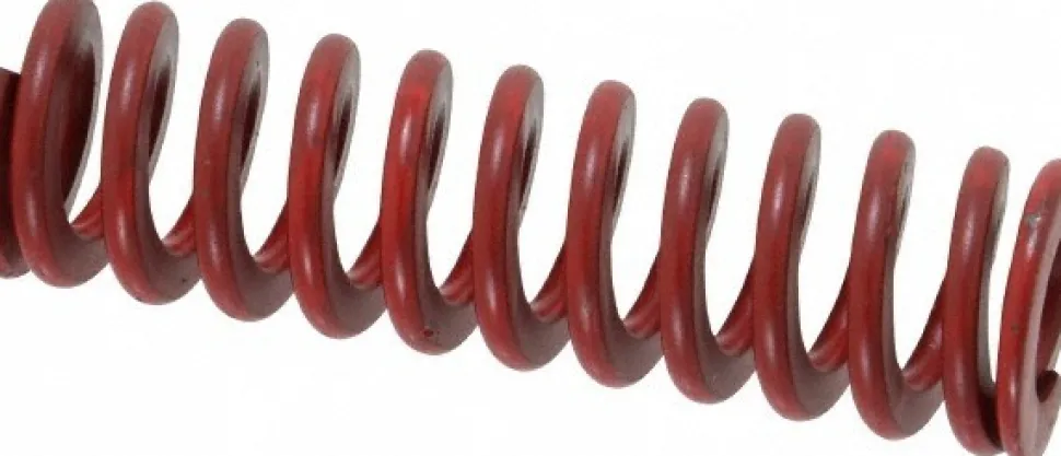 Die Spring: 3/4" Hole Dia, 3/8" Rod Dia, 2-1/2" Free Length, Red