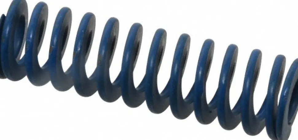 Die Spring: 3/4" Hole Dia, 3/8" Rod Dia, 2-1/2" Free Length, Blue
