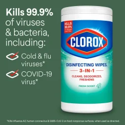 Disinfecting Wipes, Bleach Free Cleaning Wipes, 1-Ply, 7